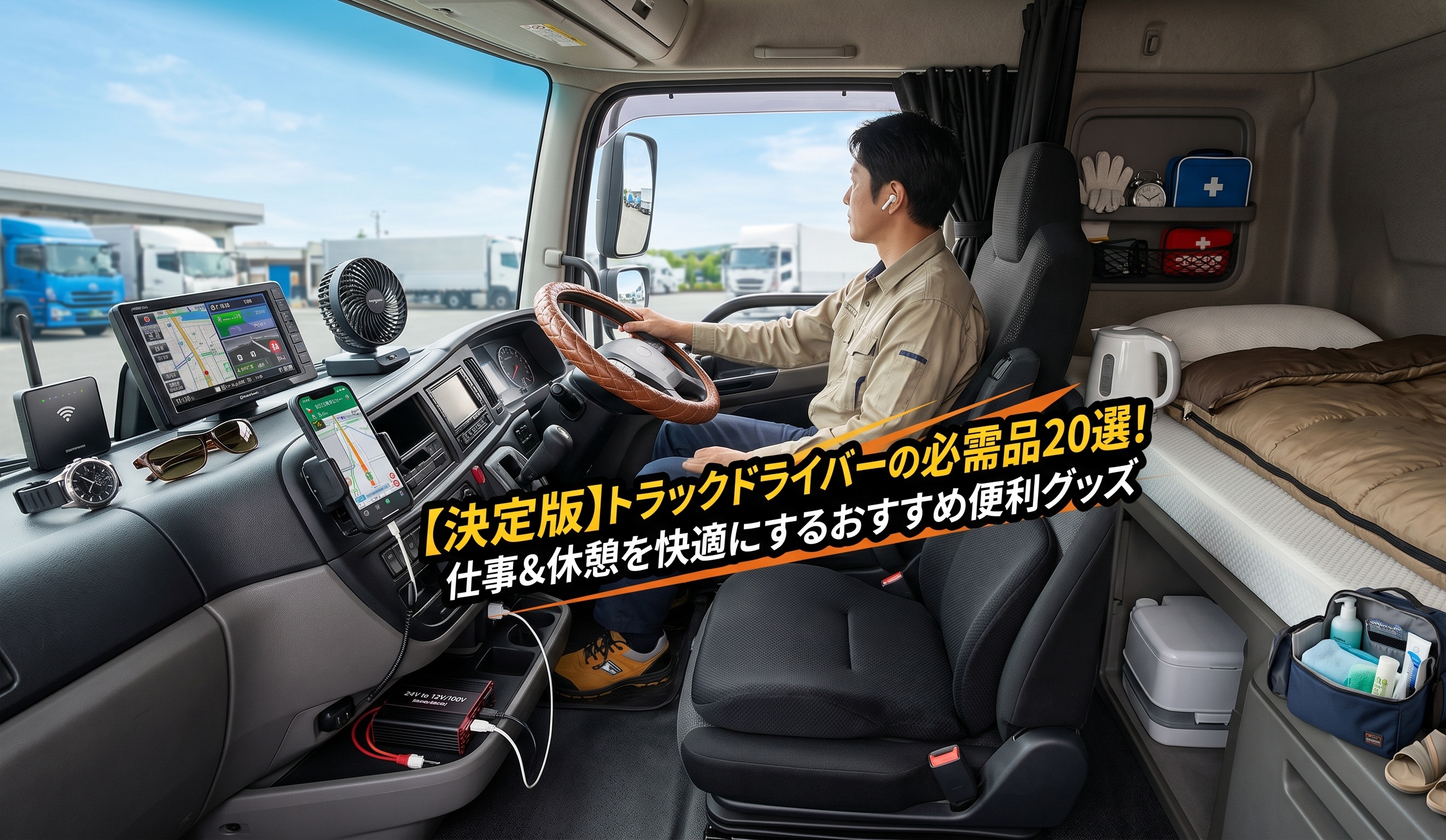 トラックドライバーの必需品20選！仕事＆休憩を快適にするおすすめ便利グッズ