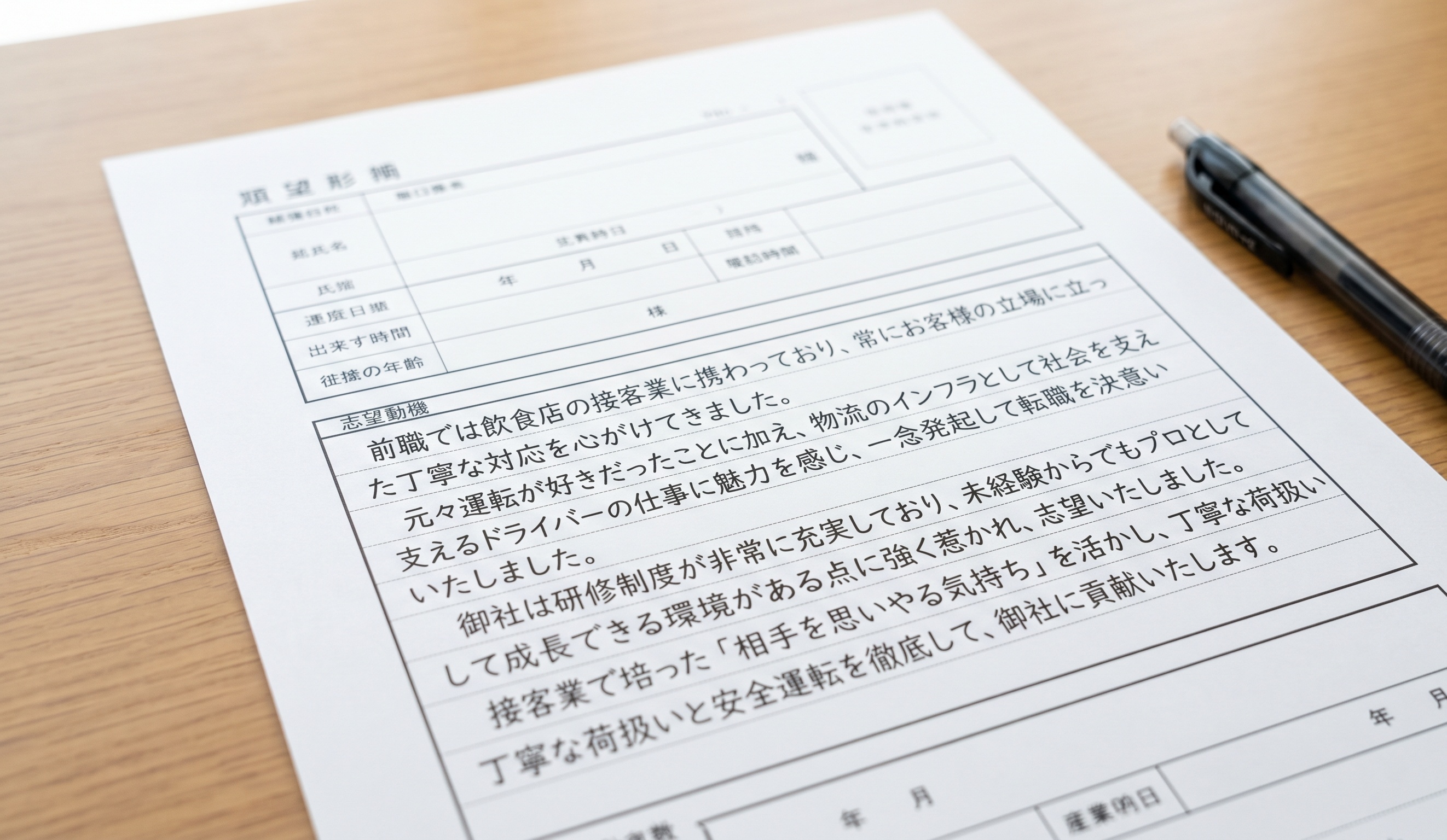 【履歴書見本つき】未経験からドライバーへ！採用を勝ち取る志望動機の書き方とコツ